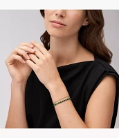 All Stacked Up Reconstituted Green Malachite Beaded Bracelet