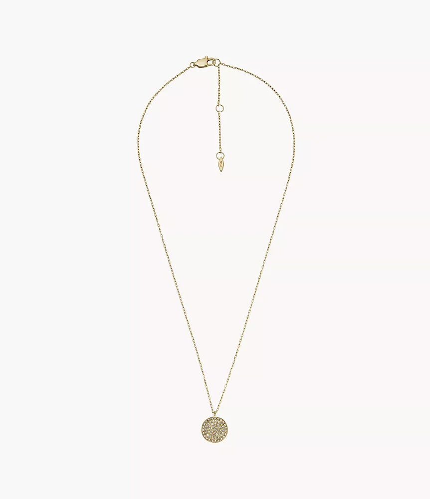 Ellis Glitz Disc Gold-Tone Stainless Steel Chain Necklace