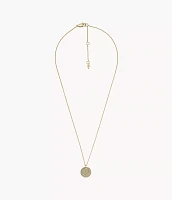 Ellis Glitz Disc Gold-Tone Stainless Steel Chain Necklace