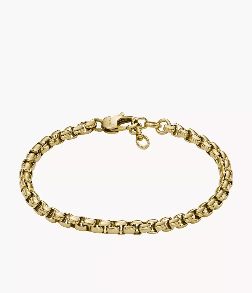 Ellis Core Chains Gold-Tone Stainless Steel Chain Bracelet