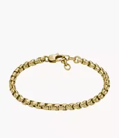 Ellis Core Chains Gold-Tone Stainless Steel Chain Bracelet