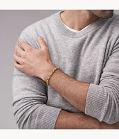 Ellis Core Chains Gold-Tone Stainless Steel Chain Bracelet