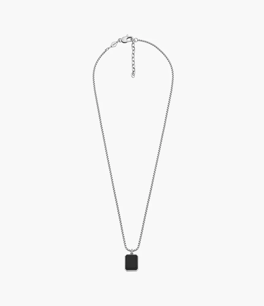 Carraway All Stacked Up Black Agate Pendant Necklace