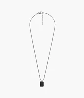 Carraway All Stacked Up Black Agate Pendant Necklace