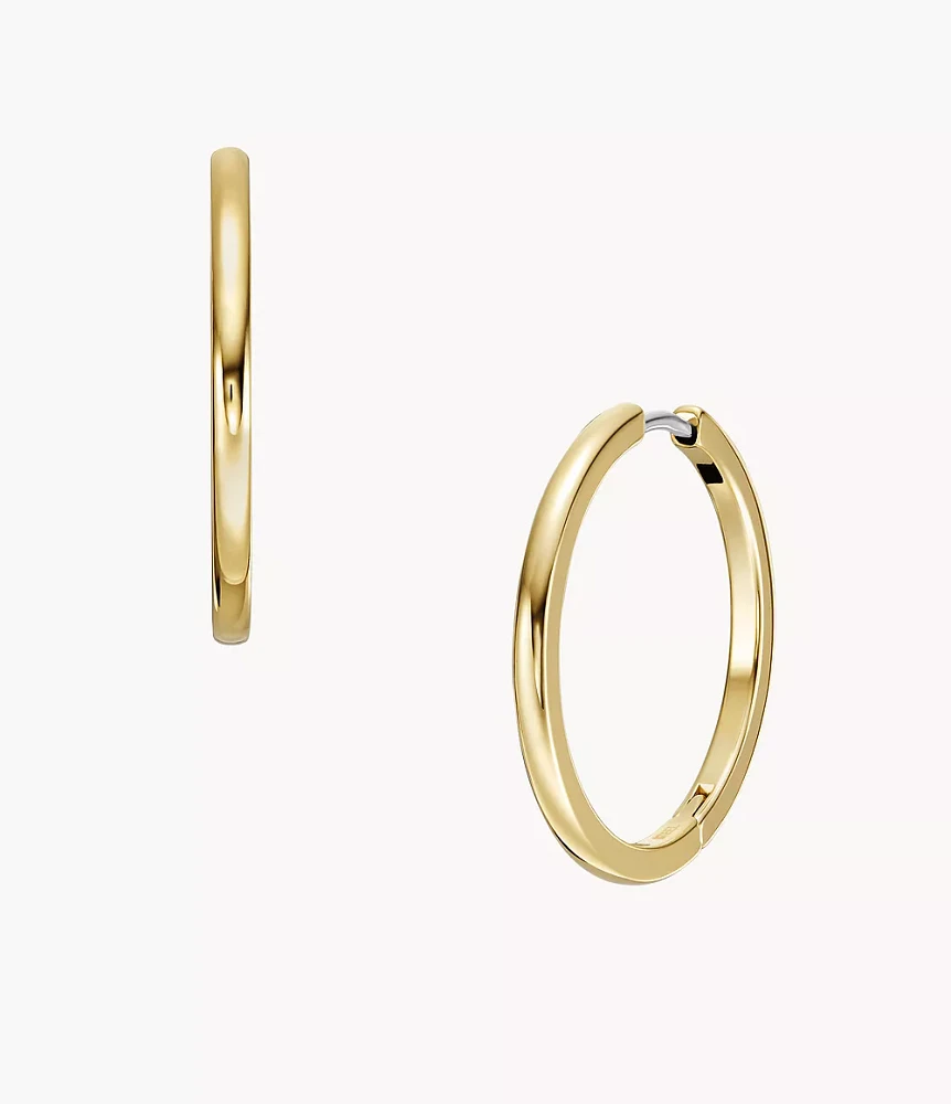 Ellis Essentials Gold-Tone Stainless Steel Hoop Earrings