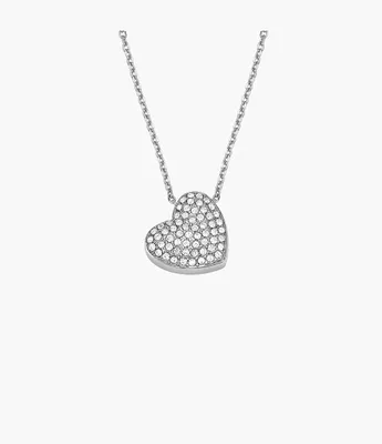 Sutton Glitz Heart Stainless Steel Pendant Necklace