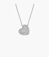Sutton Glitz Heart Stainless Steel Pendant Necklace