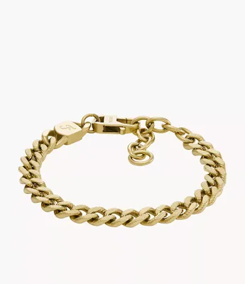 Harlow Linear Texture Chain Gold-Tone Stainless Steel Bracelet