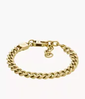 Harlow Linear Texture Chain Gold-Tone Stainless Steel Bracelet