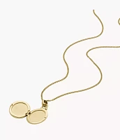 Sadie Locket Collection Gold-Tone Stainless Steel Pendant Necklace