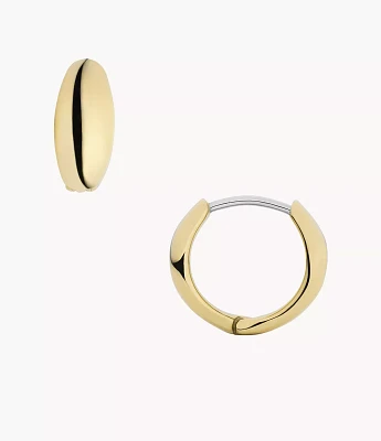 Ellis Domed Collection Gold-Tone Stainless Steel Hoop Earrings