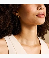 Ellis Domed Collection Gold-Tone Stainless Steel Hoop Earrings