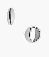 Ellis Domed Collection Stainless Steel Hoop Earrings