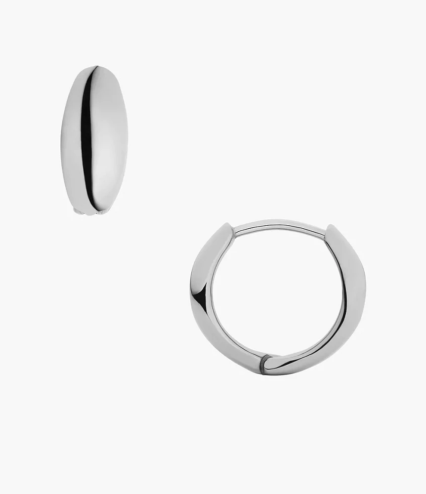 Ellis Domed Collection Stainless Steel Hoop Earrings