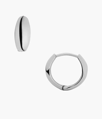 Ellis Domed Collection Stainless Steel Hoop Earrings