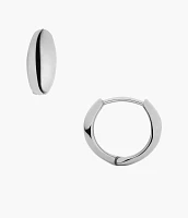 Ellis Domed Collection Stainless Steel Hoop Earrings
