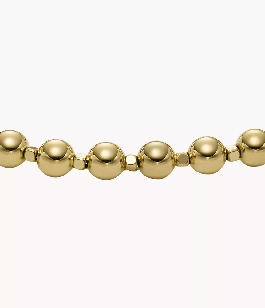 All Stacked Up Gold-Tone Stainless Steel Beaded Bracelet