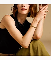 All Stacked Up Gold-Tone Stainless Steel Beaded Bracelet
