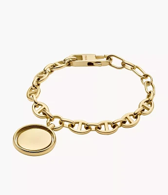 Heritage Legacy Charm Gold-Tone Stainless Steel Chain Bracelet