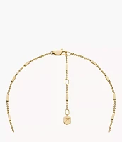 Ellis All Stacked Up Gold-Tone Stainless Steel Y-Neck Necklace