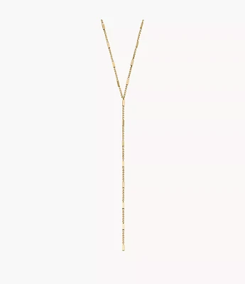 Ellis All Stacked Up Gold-Tone Stainless Steel Y-Neck Necklace