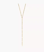 Ellis All Stacked Up Gold-Tone Stainless Steel Y-Neck Necklace