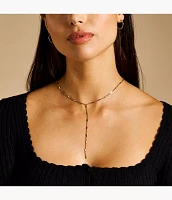 Ellis All Stacked Up Gold-Tone Stainless Steel Y-Neck Necklace