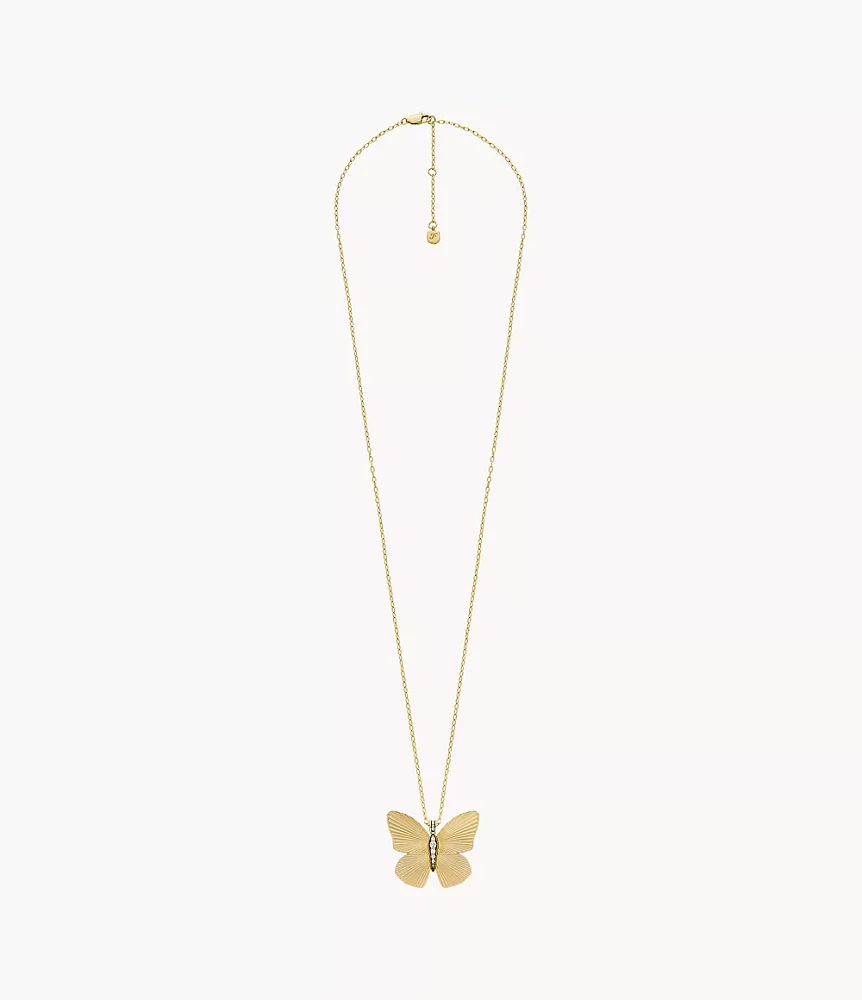 Sutton Butterfly Collection Gold-Tone Stainless Steel Pendant Necklace