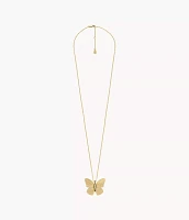 Sutton Butterfly Collection Gold-Tone Stainless Steel Pendant Necklace