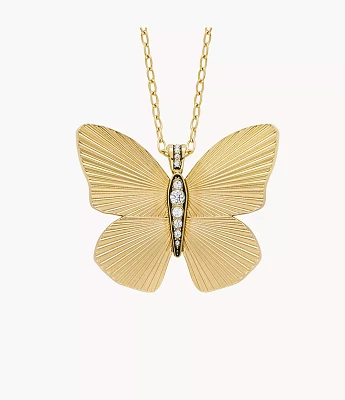 Sutton Butterfly Collection Gold-Tone Stainless Steel Pendant Necklace