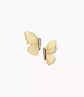 Butterfly Collection Gold-Tone Stainless Steel Stud Earrings
