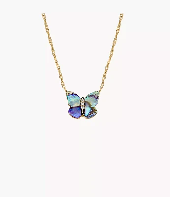 Sutton Butterfly Wings Multicolour Abalone Pendant Necklace