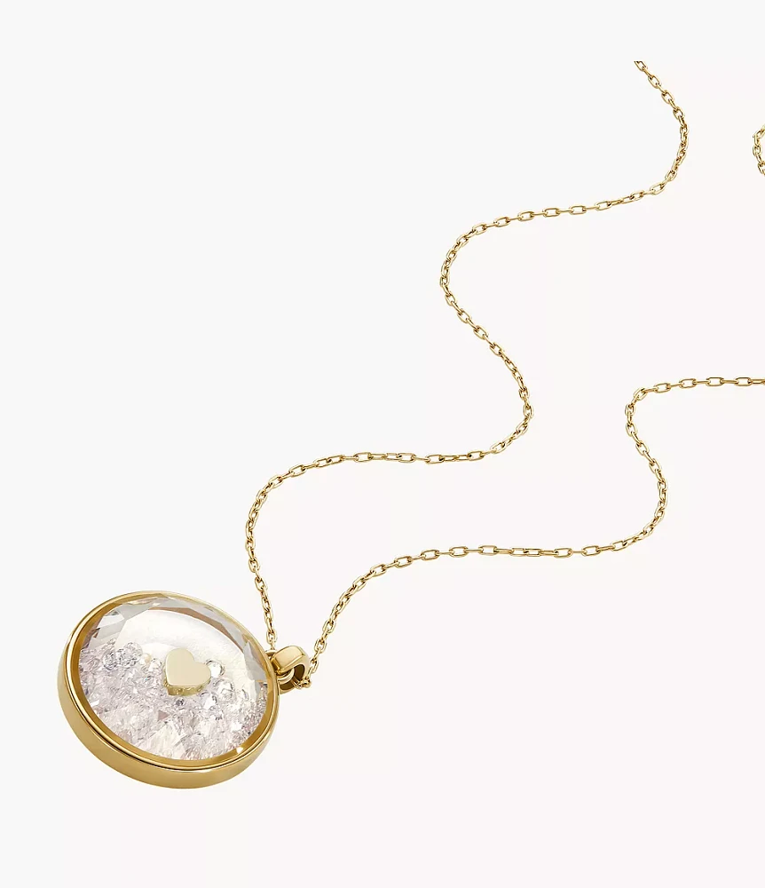 Sutton Yours Truly Gold-Tone Stainless Steel Pendant Necklace