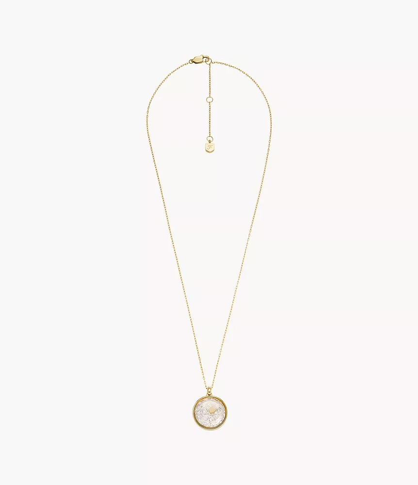 Sutton Yours Truly Gold-Tone Stainless Steel Pendant Necklace