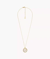 Sutton Yours Truly Gold-Tone Stainless Steel Pendant Necklace