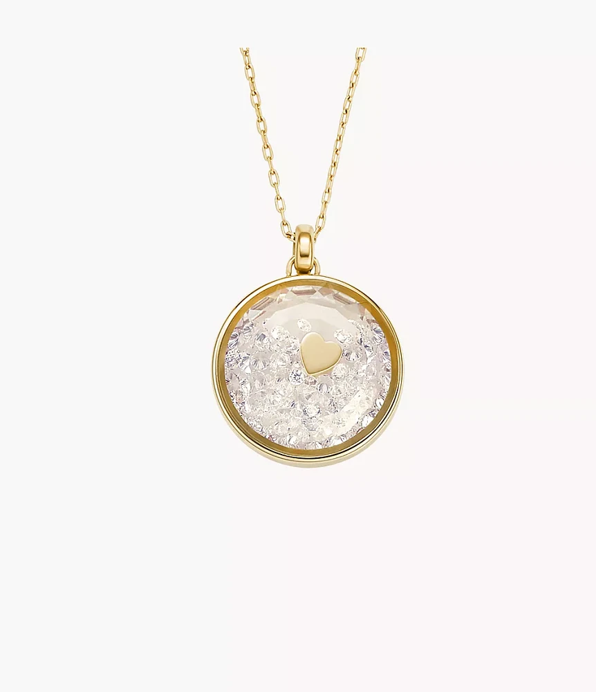 Sutton Yours Truly Gold-Tone Stainless Steel Pendant Necklace