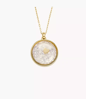 Sutton Yours Truly Gold-Tone Stainless Steel Pendant Necklace