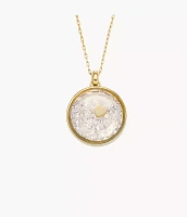 Sutton Yours Truly Gold-Tone Stainless Steel Pendant Necklace