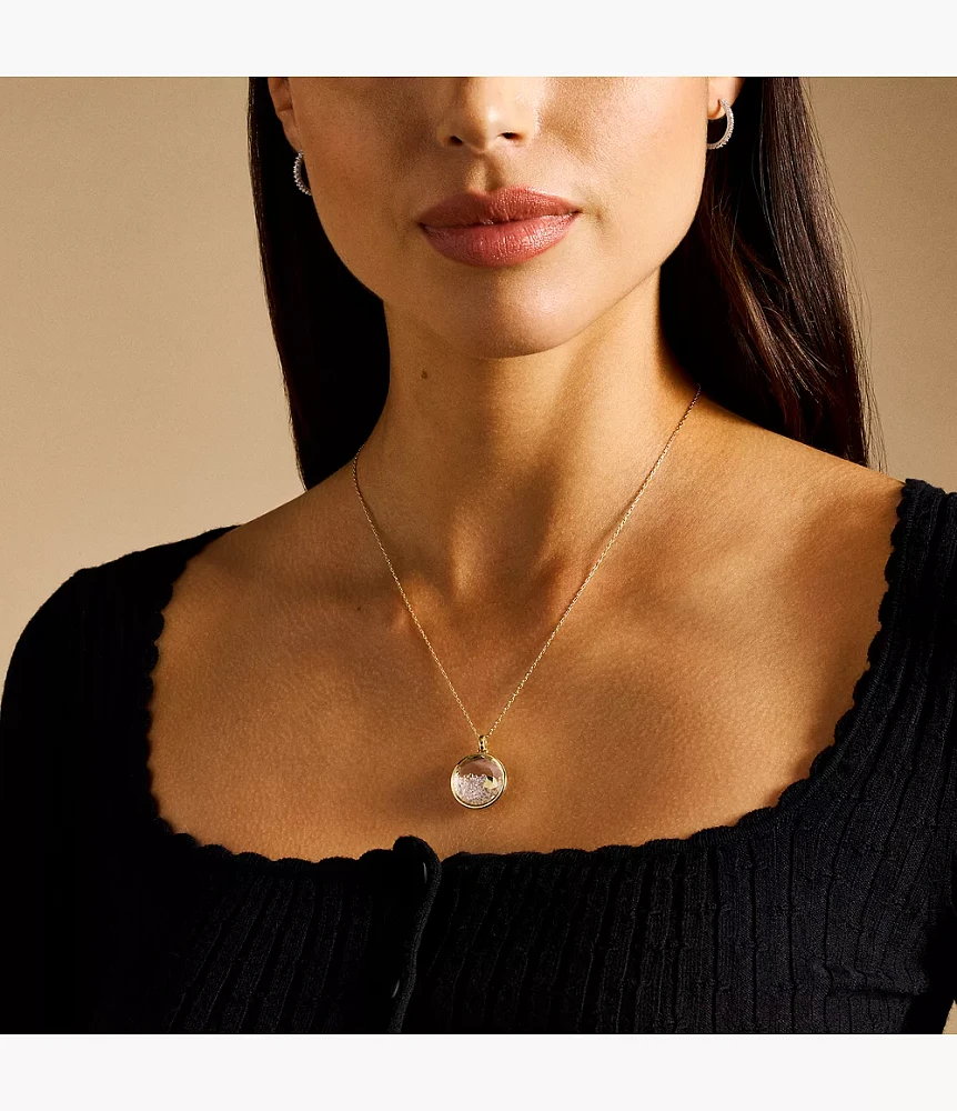 Sutton Yours Truly Gold-Tone Stainless Steel Pendant Necklace