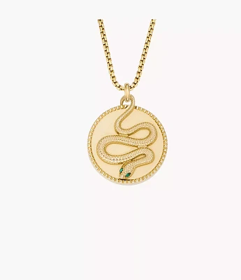 Lunar New Year Gold-Tone Stainless Steel Pendant Necklace
