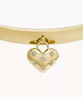 Sadie All My Love Gold-Tone Stainless Steel Heart Bangle Bracelet