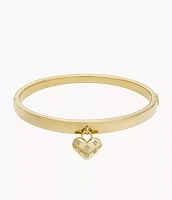 Sadie All My Love Gold-Tone Stainless Steel Heart Bangle Bracelet