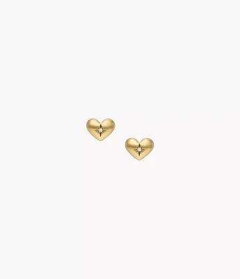 Sadie All My Love Gold-Tone Stainless Steel Heart Stud Earrings