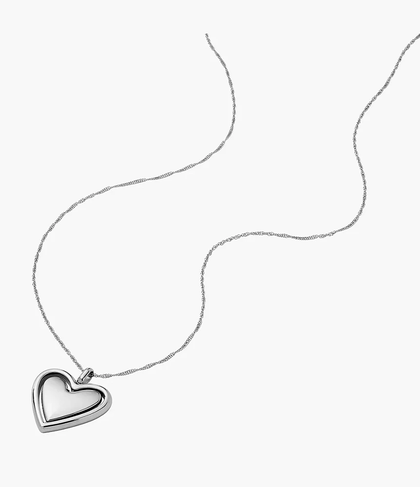 Sutton Legacy Heart Stainless Steel Rotating Pendant Necklace