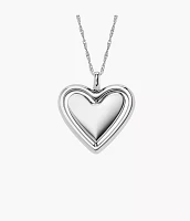 Sutton Legacy Heart Stainless Steel Rotating Pendant Necklace