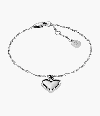 Sutton Legacy Heart Stainless Steel Rotating Chain Bracelet
