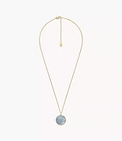 Cancer Sutton Zodiac Gold-Tone Stainless Steel Black Mother-of-Pearl Pendant Necklace