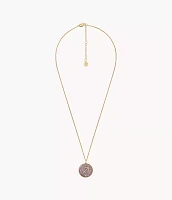 Sagittarius Sutton Zodiac Gold-Tone Stainless Steel Purple Amethyst Pendant Necklace
