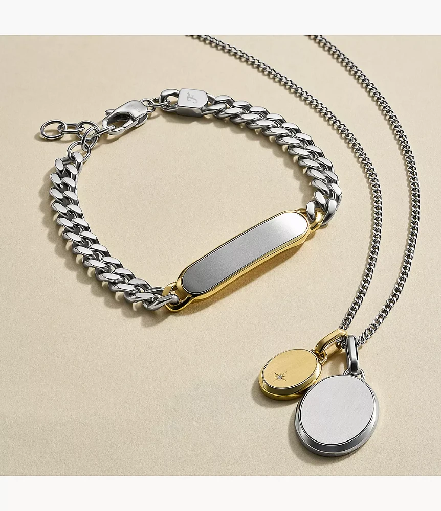 Ellis Two-Tone Stainless Steel Pendant Necklace