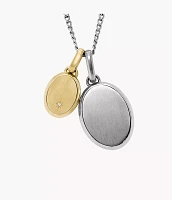 Ellis Two-Tone Stainless Steel Pendant Necklace